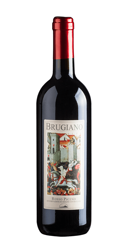 bottle red wine brugiano